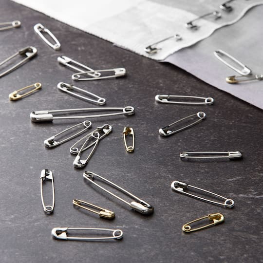 12 Packs: 100 ct. (1,200 total) Mixed Safety Pins by Loops & Threads®